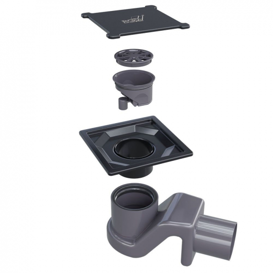 Душевой трап RGW SDR-13B 11x11x50, чёрный