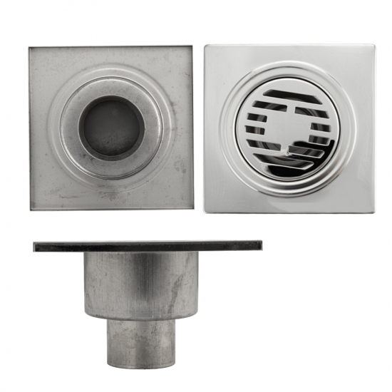 Душевой трап САНАКС 00022 150x150x50 нержавеющая сталь вертикальный