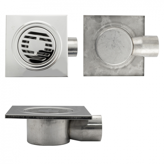 Душевой трап САНАКС 00023 150x150x50 нержавеющая сталь горизонтальный