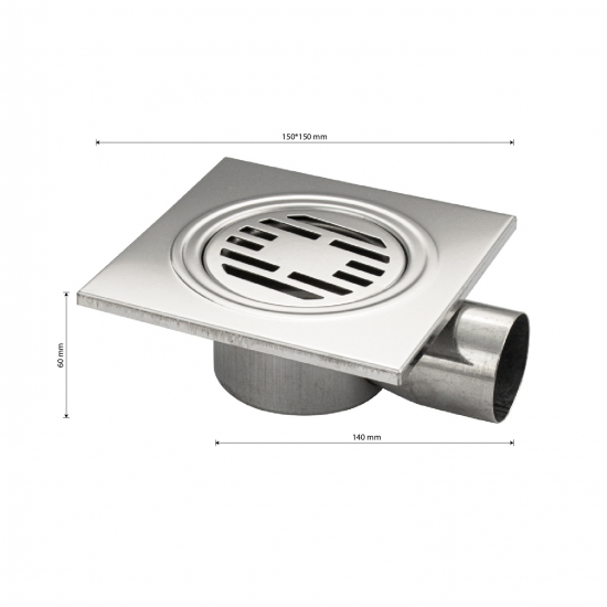 Душевой трап САНАКС 00023 150x150x50 нержавеющая сталь горизонтальный