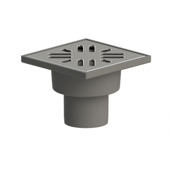 Душевой трап TATPOLIMER ТП-100.50-100VSHs 100x100x50 металическая решётка вертикальный