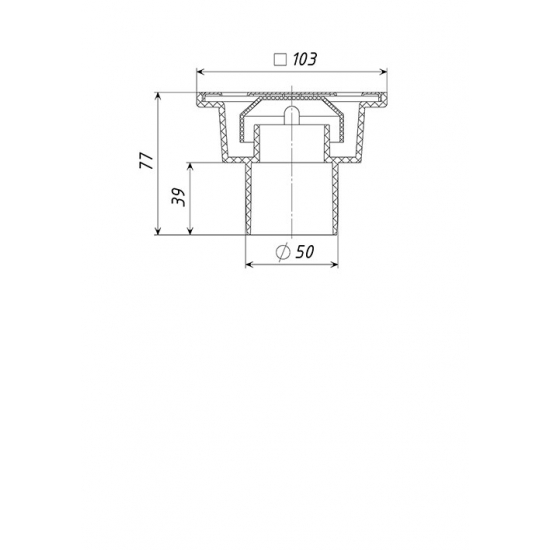 Душевой трап TATPOLIMER ТП-100.50-100VSHs 100x100x50 металическая решётка вертикальный