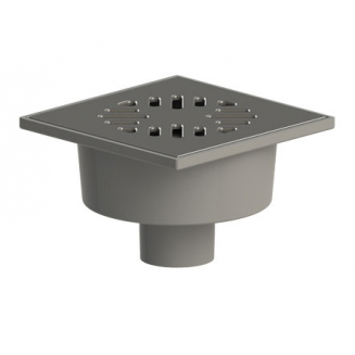 Душевой трап TATPOLIMER ТП-102.50-150VSHs 150x150x50 металическая решётка вертикальный