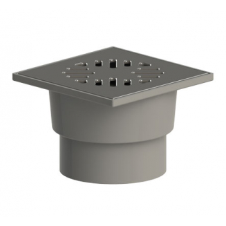 Душевой трап TATPOLIMER ТП-104.110-150VSHs 150x150x110 металическая решётка вертикальный 