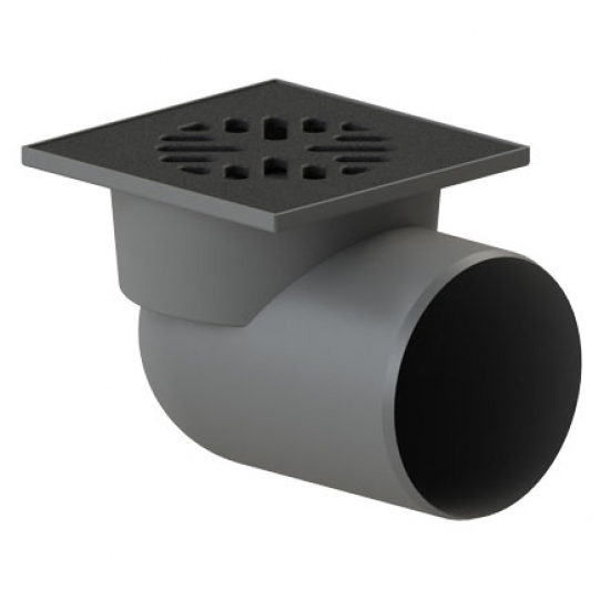 Душевой трап TATPOLIMER ТП-105.110-150HPHs 150x150x110 чугунная решётка горизонтальный