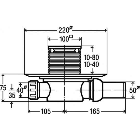 Душевой трап  VIEGA  Advantix 583217 с сухим затвором