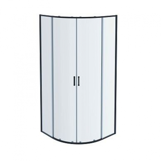 Душевой уголок АКВАТЕК AQ ARI RO 08020BL стекло прозрачное, профиль чёрный