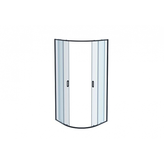 Душевой уголок АКВАТЕК AQ ARI RO 08020BL стекло прозрачное, профиль чёрный