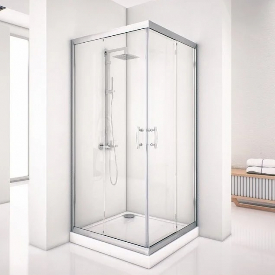 Душевой уголок AQUANET Alfa Cube NAA1142 100x100x200 стекло прозрачное, профиль хром