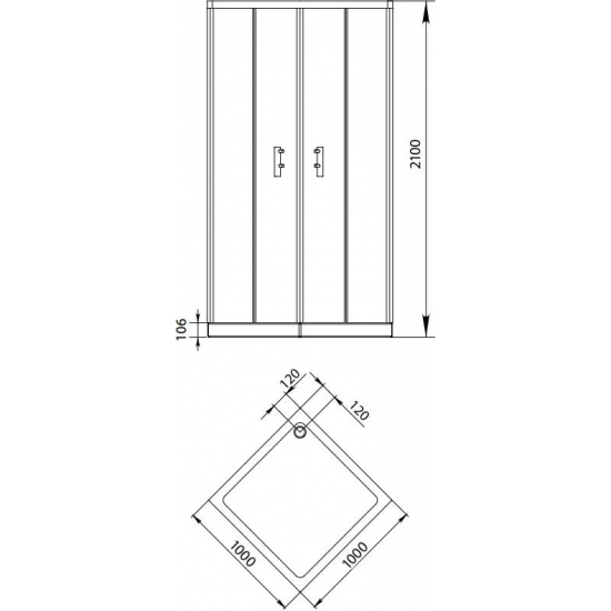 Душевой уголок AQUANET Alfa Cube NAA1142 100x100x200 стекло прозрачное, профиль хром