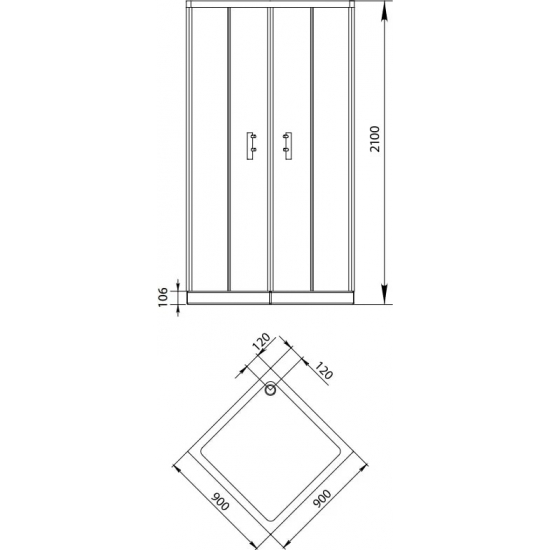 Душевой уголок AQUANET Alfa Cube NAA1142  90x90x200 стекло прозрачное, профиль хром