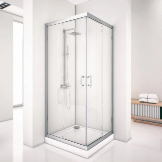 Душевой уголок AQUANET Alfa Cube NAA1142  90x90x200 стекло прозрачное, профиль хром