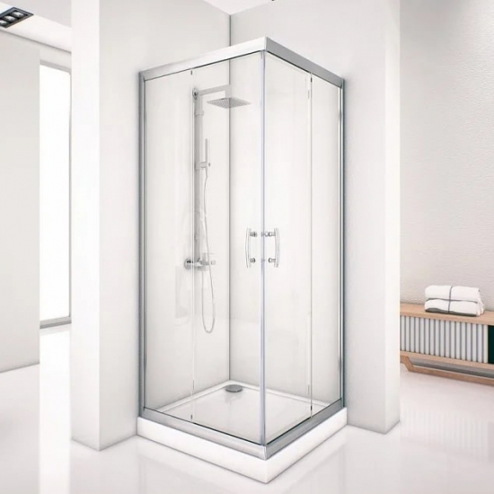 Душевой уголок AQUANET Alfa Cube NAA1142  90x90x200 стекло прозрачное, профиль хром