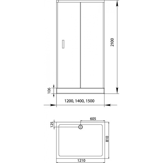 Душевой уголок AQUANET Alfa NAA1131 120x80x200 стекло прозрачное, профиль хром