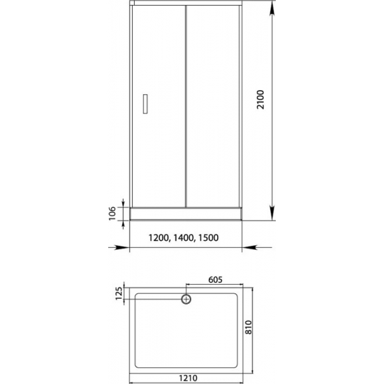 Душевой уголок AQUANET Alfa NAA1131 140x80x200 стекло прозрачное, профиль хром