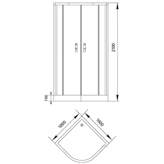 Душевой уголок AQUANET Alfa NAA2142 100x100x200 стекло прозрачное, профиль хром