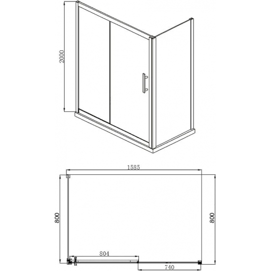 Душевой уголок AQUANET Delta NPE1131 160x80x200 