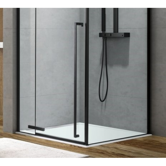 Душевой уголок AQUANET Ideal AE-AXC94MB-S-B 140x90x200 стекло прозрачное, профиль чёрный