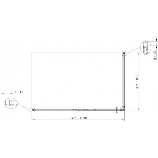Душевой уголок AQUANET Ideal AE-AXC94MB-S-B 140x90x200 стекло прозрачное, профиль чёрный