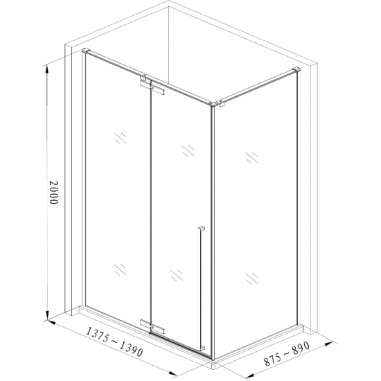 Душевой уголок AQUANET Ideal AE-AXC94MB-S-B 140x90x200 стекло прозрачное, профиль чёрный