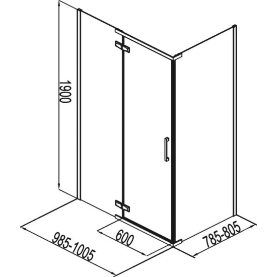 Душевой уголок AQUANET Logic AE32-S-100x80U-CT 100x80x190