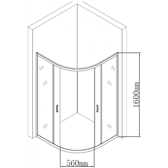 Душевой уголок AQUANET SE-900Q-Short 90x90x160 (под высокий поддон)