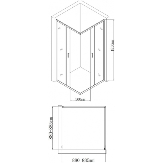 Душевой уголок AQUANET SE-900S 90x90x185 стекло прозрачное, профиль хром