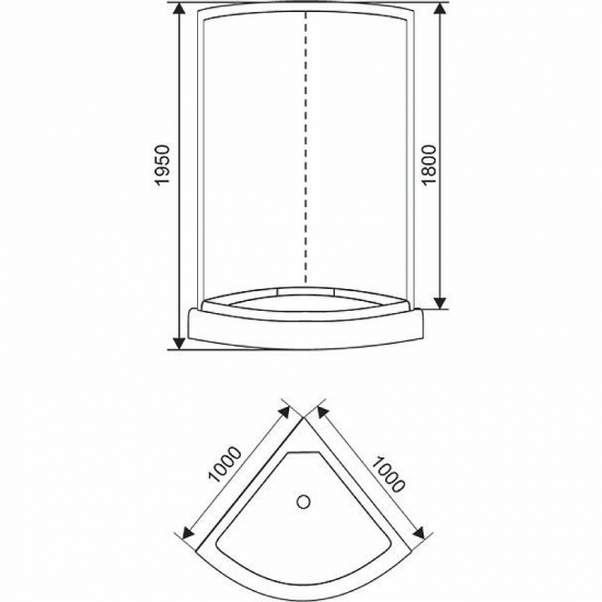 Душевой уголок АRCUS AS-301-10 100x100x195