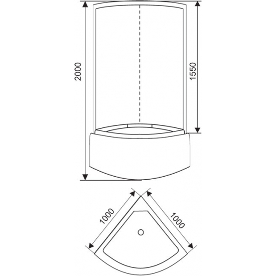 Душевой уголок АRCUS AS-302-10 100x100x200