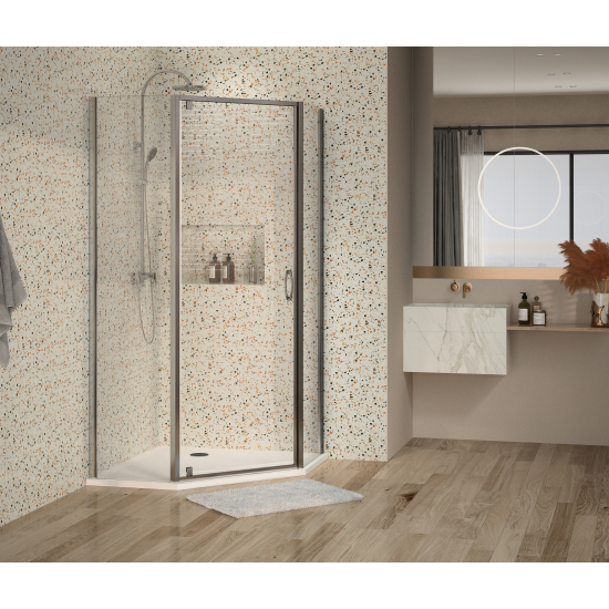 Душевой уголок AZARIO DALLAS AZ-112P  90x90x200 стекло прозрачное, профиль хром