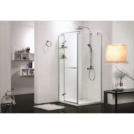 Душевой уголок AZARIO MONTREAL AZ-NWG1231 L  90x90x200 стекло прозрачное, профиль серебро