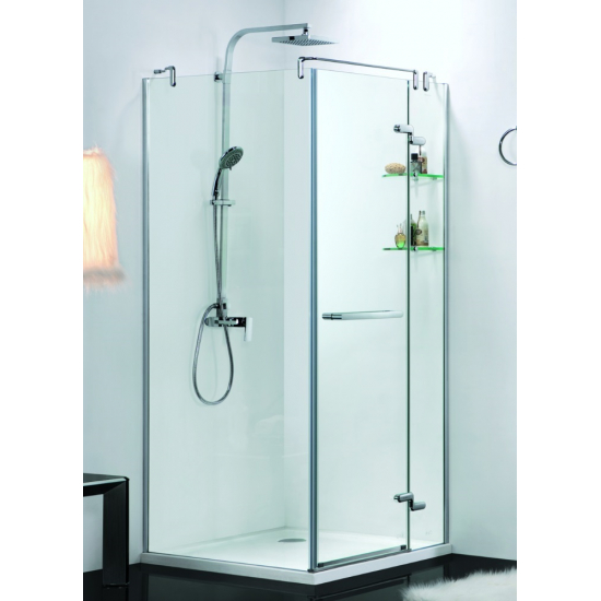 Душевой уголок AZARIO MONTREAL AZ-NWG1231 R  90x90x200 стекло прозрачное, профиль серебро