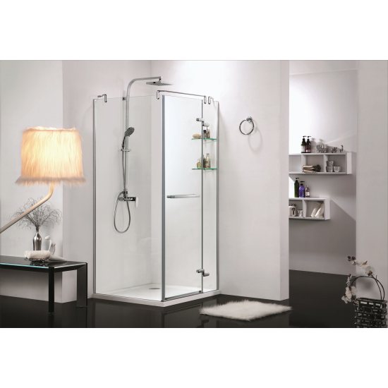 Душевой уголок AZARIO MONTREAL AZ-NWG1231 R  90x90x200 стекло прозрачное, профиль серебро