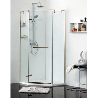 Душевой уголок AZARIO MONTREAL AZ-NWG3231 L 100x100x200 стекло прозрачное, профиль золото