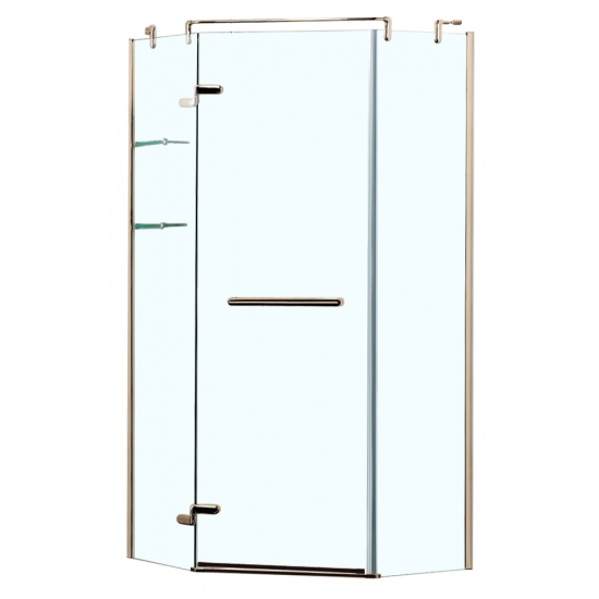 Душевой уголок AZARIO MONTREAL AZ-NWG3231 L  90x90x200 стекло прозрачное, профиль золото