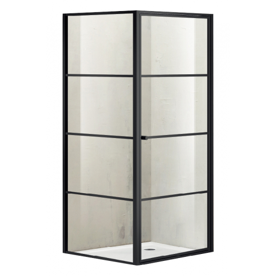 Душевой уголок AZARIO RICHMOND AZ-NAG1221 R  90x90x195 стекло прозрачное, профиль чёрный