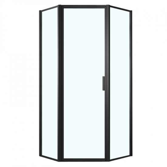 Душевой уголок AZARIO RICHMOND AZ-NAG3231 90x90x200  стекло прозрачное, профиль чёрный