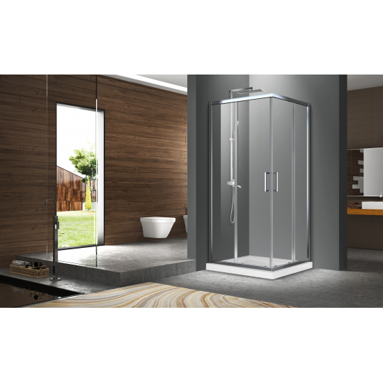 Душевой уголок AZARIO SEATTLE AZ-131SA90  90x90x195 стекло прозрачное, профиль хром