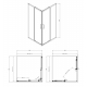 Душевой уголок AZARIO SEATTLE AZ-131SA90  90x90x195 стекло прозрачное, профиль хром