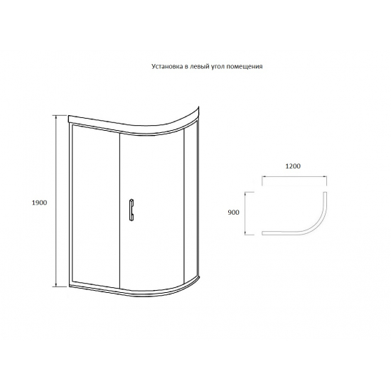 Душевой уголок AZARIO VICTORIA AZ-NNQ21311 R 120x90x190 в левый угол