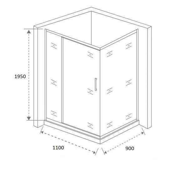 Душевой уголок BAS Good Door Antares WTW + SP 110x90x195 стекло прозрачное, профиль хром
