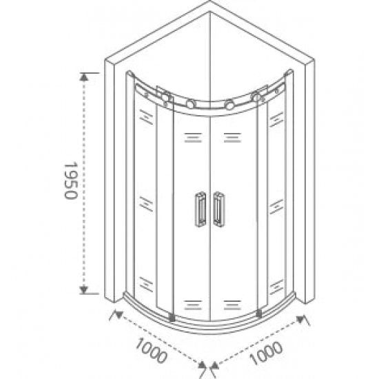 Душевой уголок BAS Good Door Galaxy R-TD-100-C-CH 100x100x195 стекло прозрачное, профиль хром