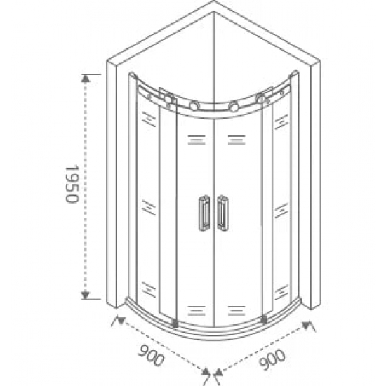 Душевой уголок BAS Good Door Galaxy R-TD-90-C-CH 90x90x195 стекло прозрачное, профиль хром