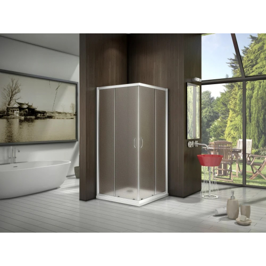 Душевой уголок BAS Good Door Latte CR-80-G-WE 80x80x185 стекло грейп, профиль хром