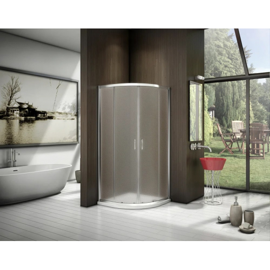 Душевой уголок BAS Good Door Latte R-80-G-WE 80x80x185 стекло грейп, профиль хром