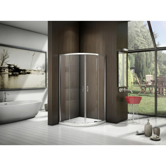 Душевой уголок BAS Good Door Latte R-90-C-WE 90x90x185 стекло прозрачное, профиль хром