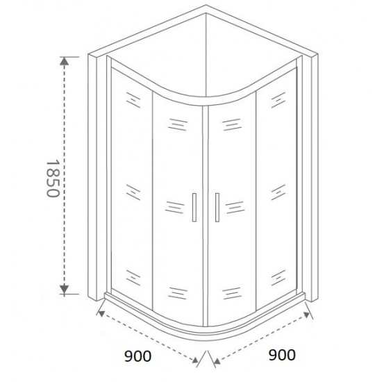 Душевой уголок BAS Good Door Latte R-90-C-WE 90x90x185 стекло прозрачное, профиль хром