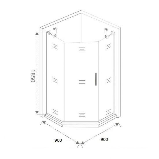 Душевой уголок BAS Good Door Mokka PNT-90-C-WE 90x90x185