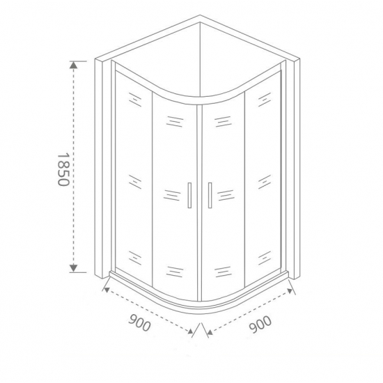 Душевой уголок BAS Good Door Neo R-90-C-CH 90x90x185 стекло прозрачное, профиль хром