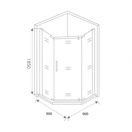 Душевой уголок BAS Good Door Orion PNT-90-C-CH 90x90x185